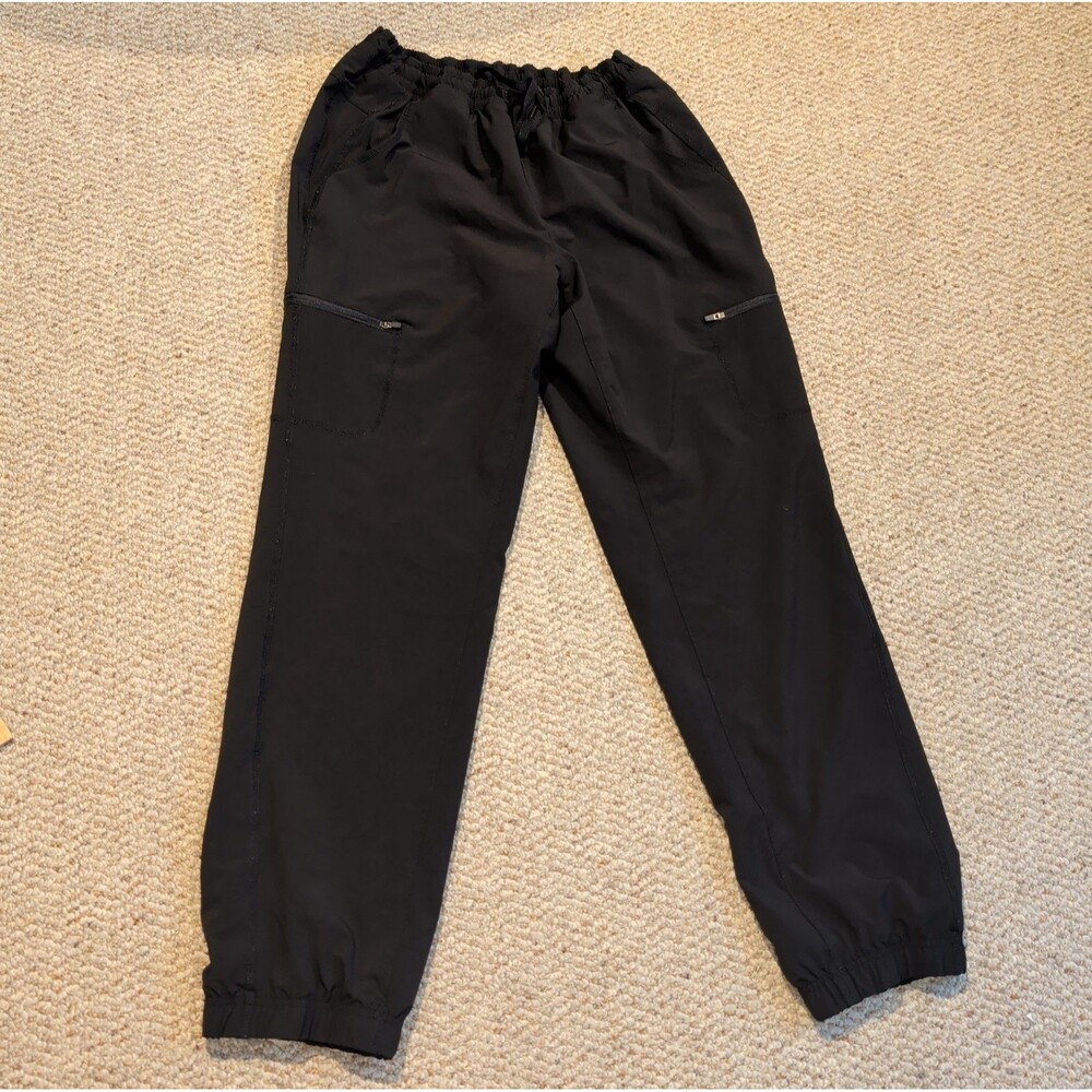 Eddie Bauer Fleece Lined Elastic Waist Pants Womens 10 Black Pockets Outdoor